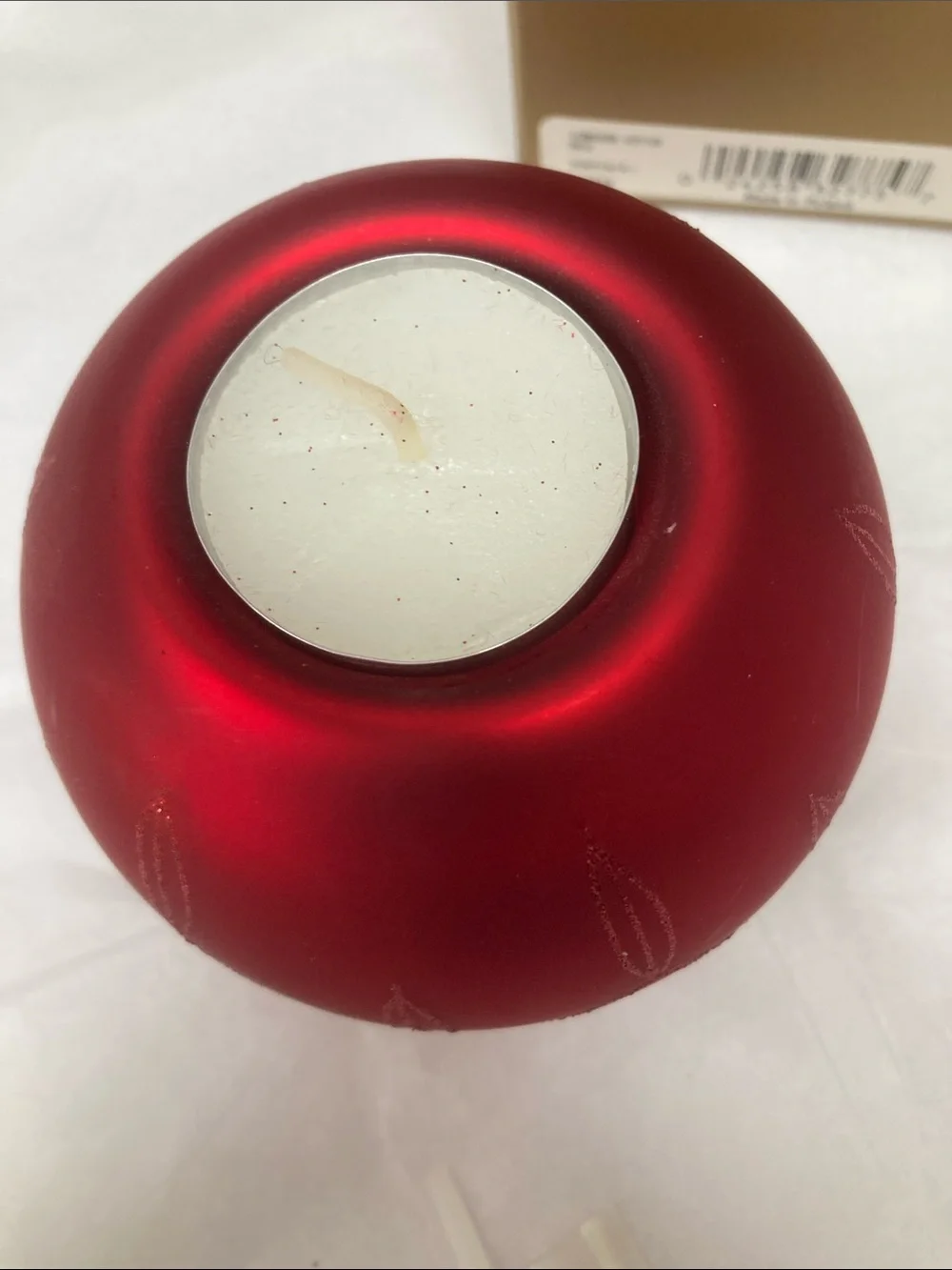 Waterford Red Frosted Round Tealight Holder